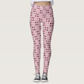 Rose und Burgundy Dots Leggings (Vorderseite)