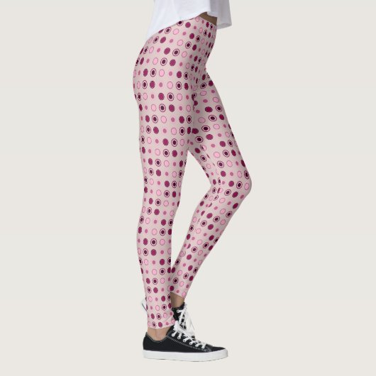 Rose und Burgundy Dots Leggings (Rechts)
