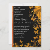 Rose und Butterfliegen mit Gold Heart Einladung (Vorderseite)