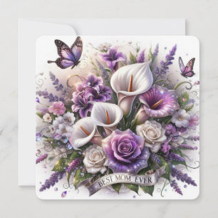 Rose und Calla Lilies Beste Mama je Feiertagskarte
