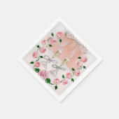 Rose und Champagner Serviette (Ecke)