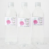 Rose und Confetti am Muttertag Wasserflaschenetikett (Flaschen)