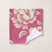 Rose- und Cremepicktoile - französisches Dekor Badhandtuch Set (Waschlappen)