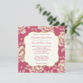 Rose- und Cremepicktoile - französisches Dekor Einladung (Stehend Vorderseite)