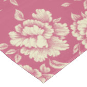 Rose- und Cremepicktoile - französisches Dekor Tischdecke (Schrägansicht)