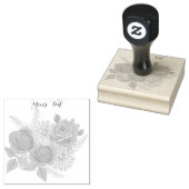 Rose und Dahlias Briefmarke aus Holz Gummistempel (Stempel)