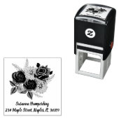 Rose und Dahlias-Briefmarke mit Adresse Permastempel (Beispiel)