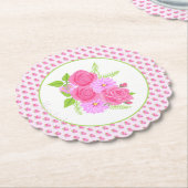 Rose und Dahlias Pink Untersetzer (angewinkelt)