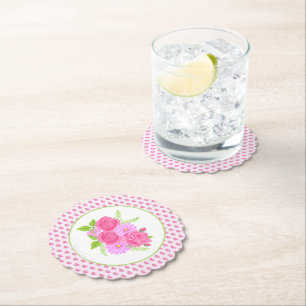 Rose und Dahlias Pink Untersetzer
