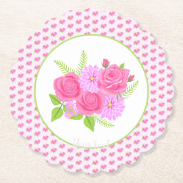 Rose und Dahlias Pink Untersetzer