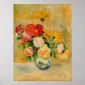 Rose und Dahlias von Renoir Poster