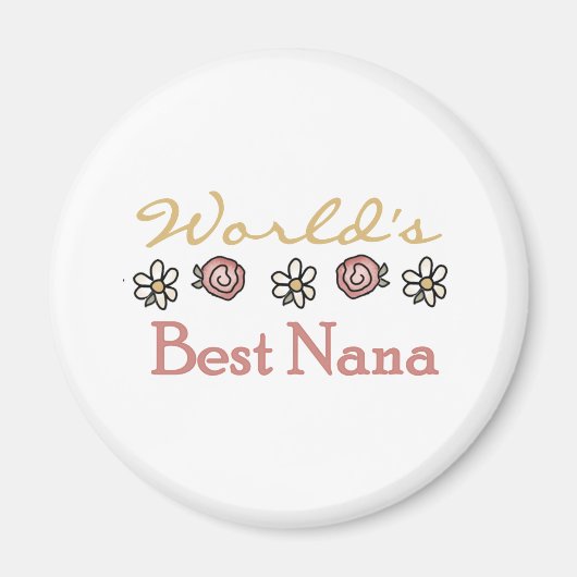 Rose und Daisies World's Best Nana Magnet (Vorne)