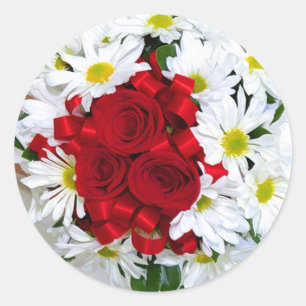 Rose und Daisy Wedding Umschlag Aufkleber Sticker