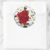 Rose und Daisy Wedding Umschlag Aufkleber Sticker (Tasche)