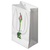 Rose und Design der Geschenktüte (Vorderseite Schrägansicht)