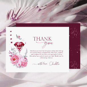Rose und Diamant Brautparty Dankeskarte