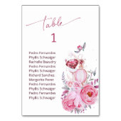 Rose und Diamant Brautparty Tischnummer (Vorderseite)