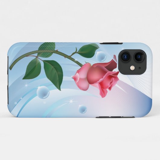 Rose und Droplets Case-Mate iPhone Hülle (Rückseite (Horizontal))