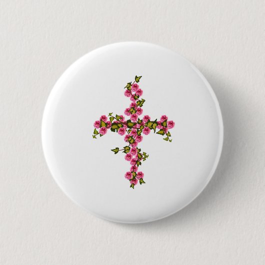 Rose und Efeu Button (Vorderseite)