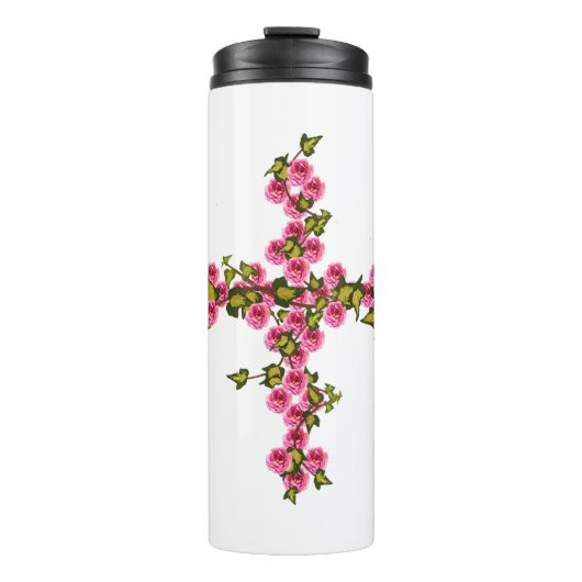 Rose und Efeu Thermosbecher (Vorderseite)