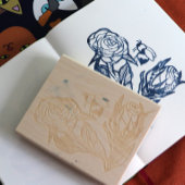 Rose und eine Biene Gummistempel