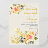 Rose und Eucalyptus QR-Code Einladung zur Hochzeit (Vorderseite)