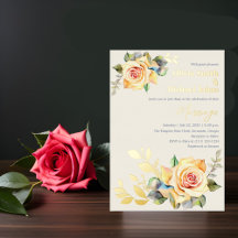 Rose und Eucalyptus QR-Code Einladung zur Hochzeit