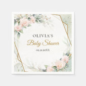 Rose und Eukalyptus-Golddusche Serviette (Vorderseite)