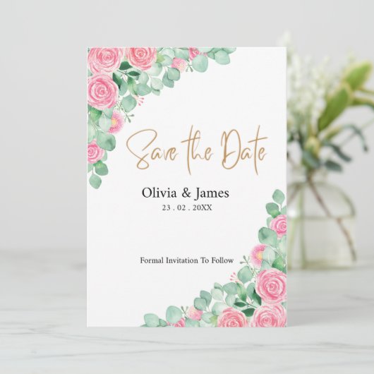 Rose und Eukalyptus Wedding (Stehend Vorderseite)