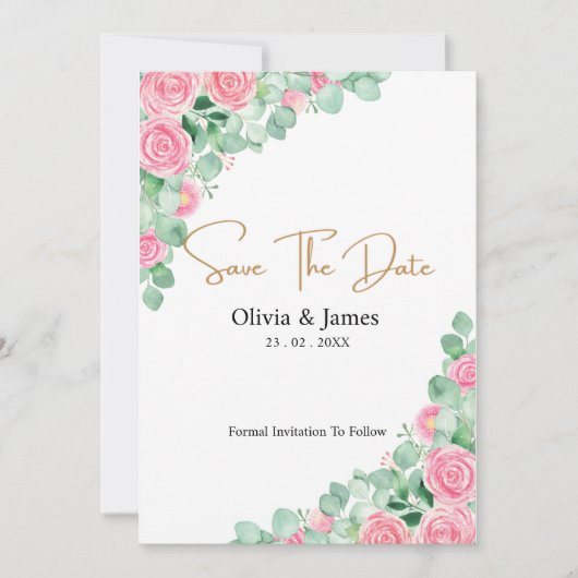 Rose und Eukalyptus Wedding (Vorderseite)