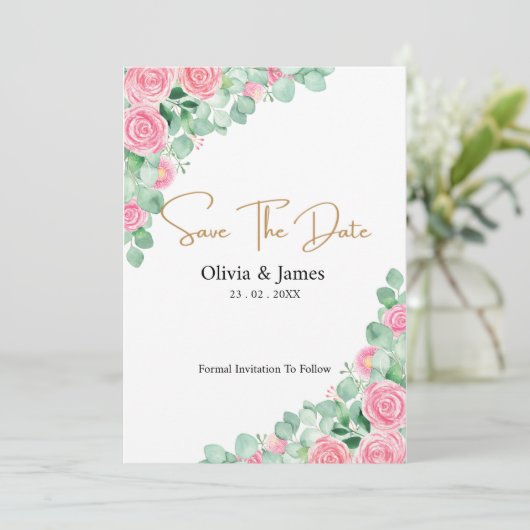 Rose und Eukalyptus Wedding (Stehend Vorderseite)