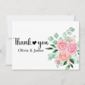 Rose und Eukalyptus Wedding Dankeskarte (Vorderseite)