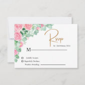 Rose und Eukalyptus Wedding RSVP Card (Vorderseite)