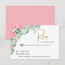 Rose und Eukalyptus Wedding RSVP Card