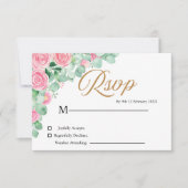 Rose und Eukalyptus Wedding RSVP Karte (Vorderseite)