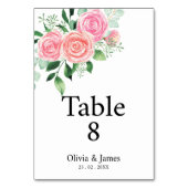 Rose und Eukalyptus Wedding Tischnummer (Vorderseite)