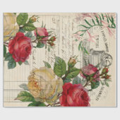 Rose und florale Ephemera Geschenkpapier (Flach)