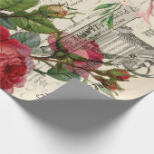 Rose und florale Ephemera Geschenkpapier (Ecke)