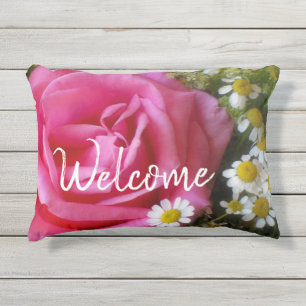 Rose und Foto der weißen Milchsorten Kissen Für Draußen