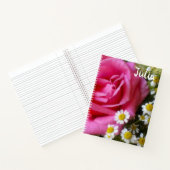 Rose und Foto der weißen Milchsorten Notizblock (Innenseite)