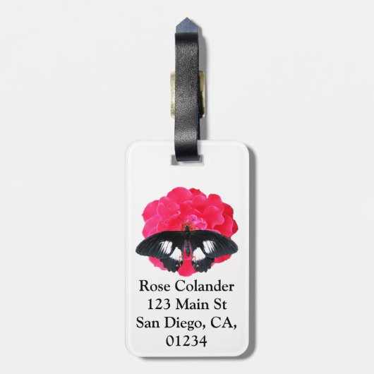 Rose und Frack Gepäckanhänger (Rückseite vertikal)
