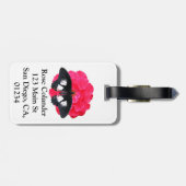 Rose und Frack Gepäckanhänger (Rückseite horizontal)