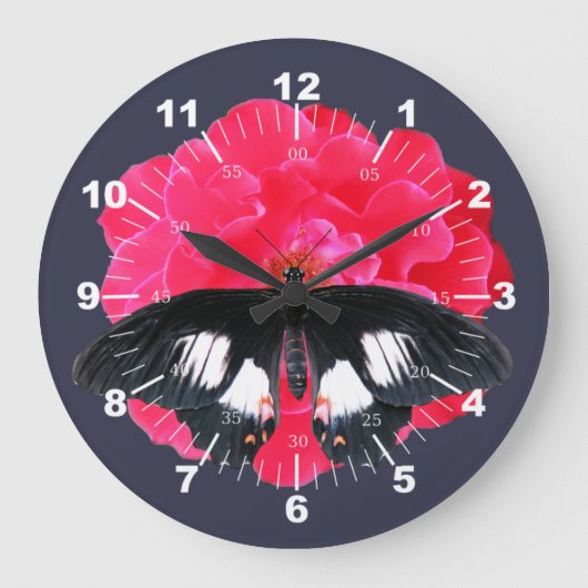 Rose und Frack Große Wanduhr (Vorderseite)