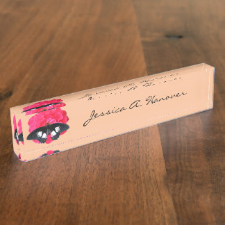 Rose und Frack Namensplakette