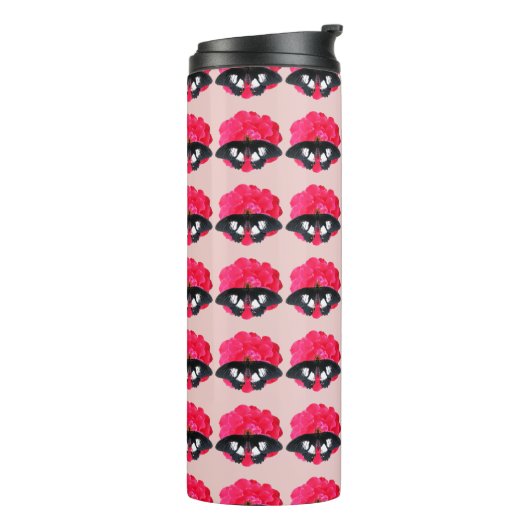 Rose und Frack Thermosbecher (Nach links gedreht)