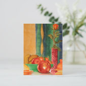 Rose und Früchte leben noch Aquarell Postkarte (Stehend Vorderseite)