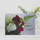 Rose und Gartennelke-Mitteilung Einladung (Stehend Vorderseite)