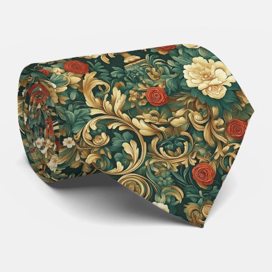 Rose und Gemälde Barock Krawatte (Gerollt)
