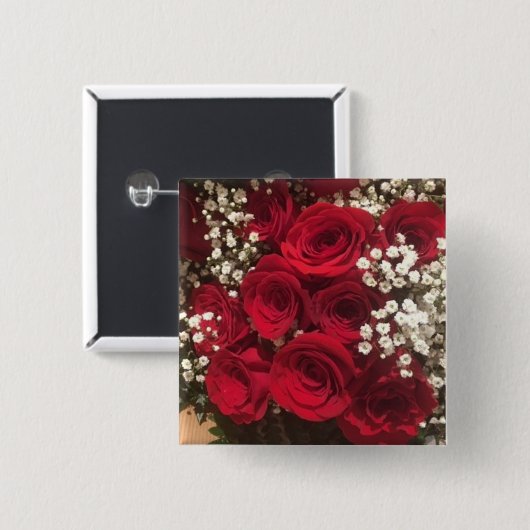 Rose und Gipskraut Button (Vorne & Hinten)