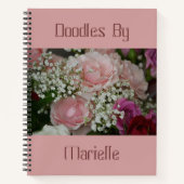 Rose und Gipskraut - Sketchbook Notizblock (Vorderseite)